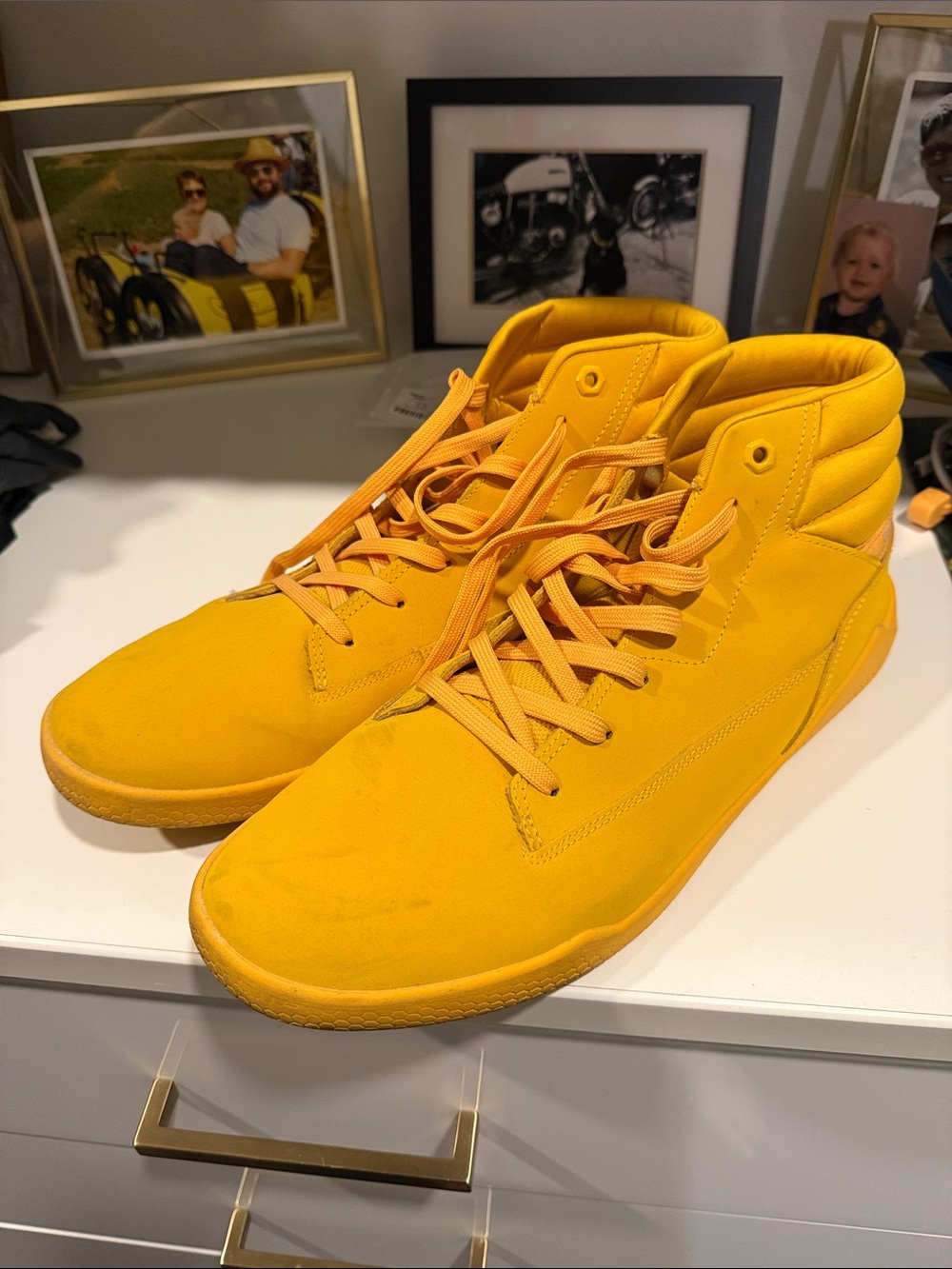 Men's Caterpillar High-Top Sneakers in Yellow